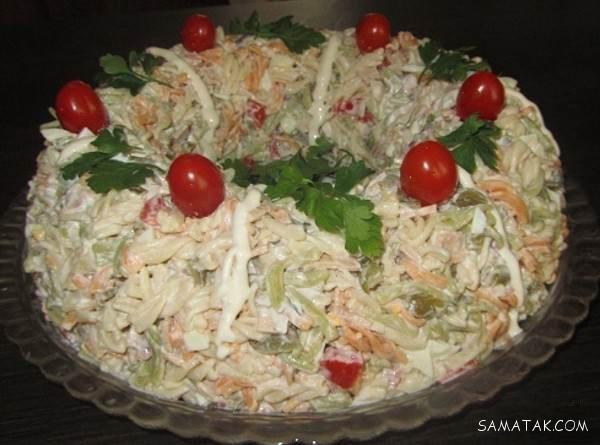 انواع مدلهای تزیین سالاد ماکارونی برای بچه ها و جشن تولد