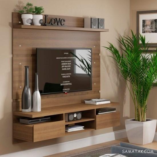 میز تلویزیون دیواری؛ مدل میز تلویزیون دیواری ساده و شیک