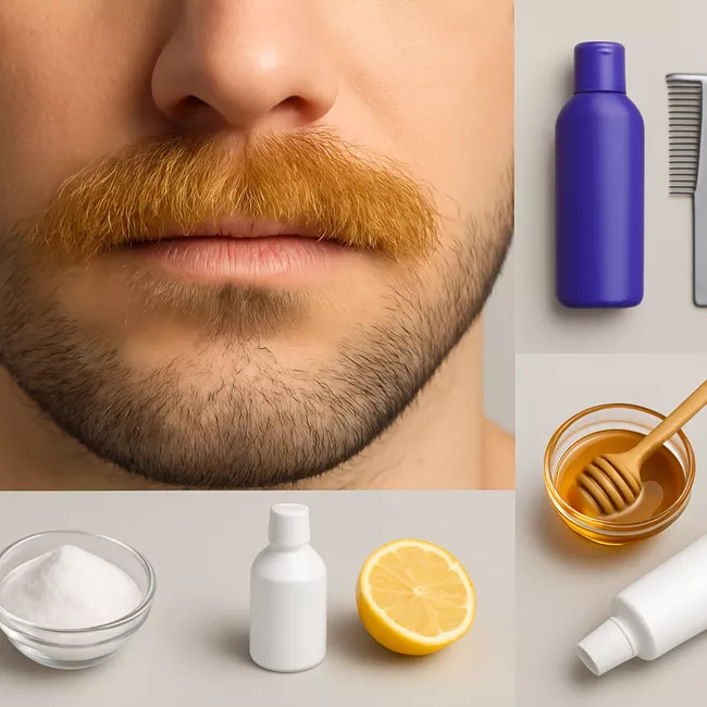 چگونه زردی سبیل را از بین ببریم + رفع زردی سبیل مردان 2 چگونه زردی سبیل را از بین ببریم 1