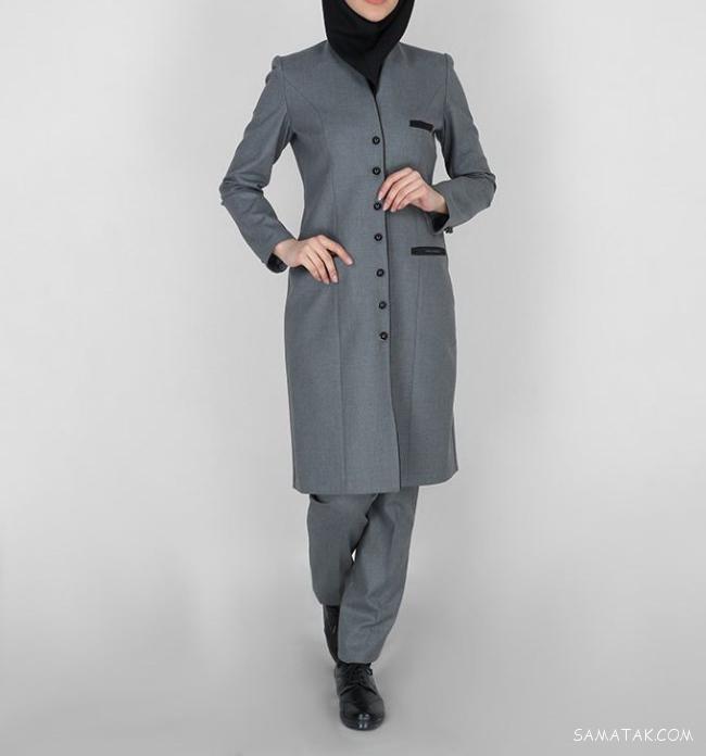 مانتو شلوار اداری رنگ قهوه ای - سرمه ای - مشکی - تیره و روشن مانتو شلوار اداری رنگ قهوه ای - سرمه ای - مشکی - تیره و روشن