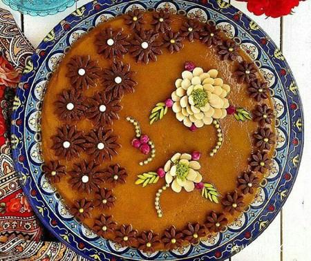 عکس مدل های تزیین حلوا در دیس گرد - بیضی - مستطیل