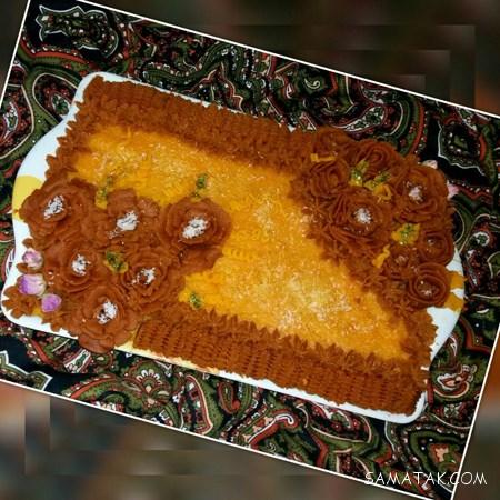 عکس مدل های تزیین حلوا در دیس گرد - بیضی - مستطیل