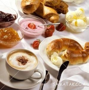 تزیین میز صبحانه ساده و شیک + چیدمان میز صبحانه دونفره 1 2052540410 samatak com