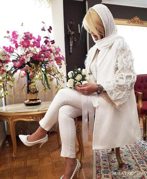 مدل مانتو سفید برای عقد در محضر | ژورنال مانتو شلوار برای عقد محضری مدل مانتو سفید برای عقد در محضر | ژورنال مانتو شلوار برای عقد محضری