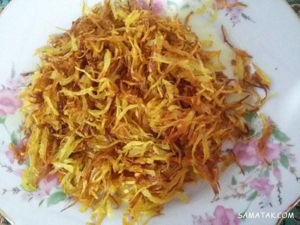 طرز تهیه پیاز داغ رژیمی بدون روغن در ماهیتابه و مایکروفر طرز تهیه پیاز داغ رژیمی بدون روغن در ماهیتابه و مایکروفر