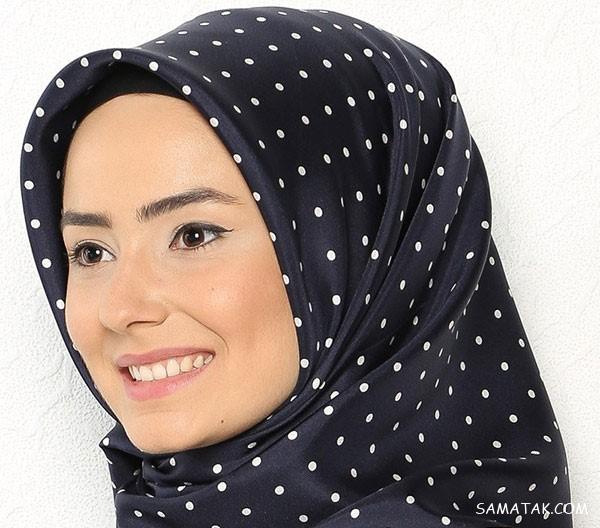50 مدل روسری نخی سفید مشکی مجلسی راه راه و ساده