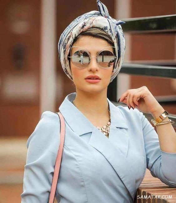 50 مدل روسری نخی سفید مشکی مجلسی راه راه و ساده