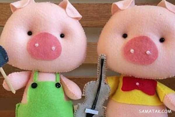 آموزش ساخت عروسک خوک نمدی با الگو آموزش ساخت عروسک خوک نمدی با الگو