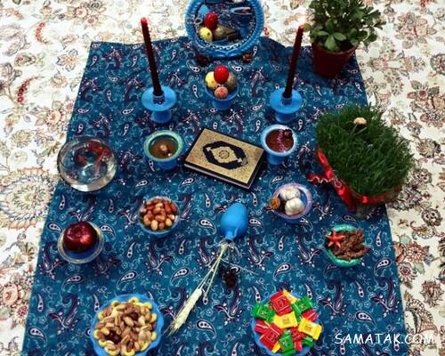 چیدن سفره هفت سین روی میز گرد - مستطیل - ناهار خوری (۹۸ مدل)