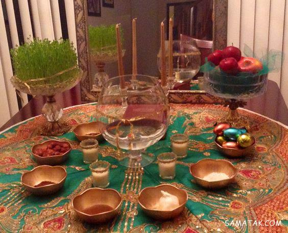 چیدن سفره هفت سین روی میز گرد - مستطیل - ناهار خوری (۹۸ مدل)