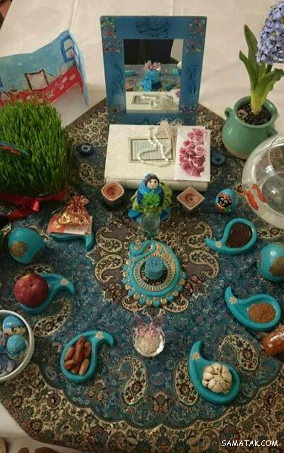 چیدن سفره هفت سین روی میز گرد - مستطیل - ناهار خوری (۹۸ مدل)