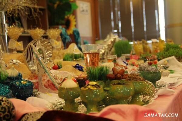 چیدن سفره هفت سین روی میز گرد - مستطیل - ناهار خوری (۹۸ مدل)