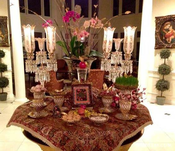 چیدن سفره هفت سین روی میز گرد - مستطیل - ناهار خوری (۹۸ مدل)