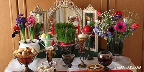 چیدن سفره هفت سین روی میز گرد - مستطیل - ناهار خوری (۹۸ مدل)