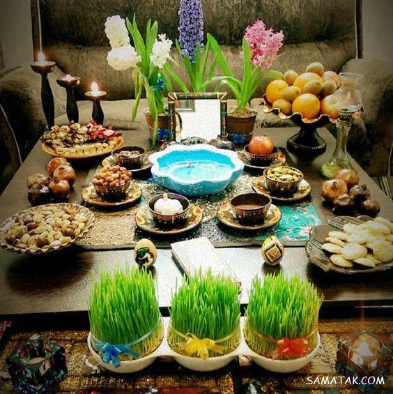چیدن سفره هفت سین روی میز گرد - مستطیل - ناهار خوری (۹۸ مدل)