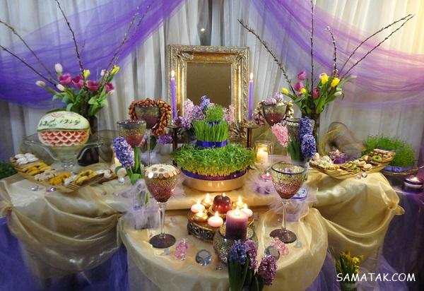 چیدن سفره هفت سین روی میز گرد - مستطیل - ناهار خوری (۹۸ مدل)