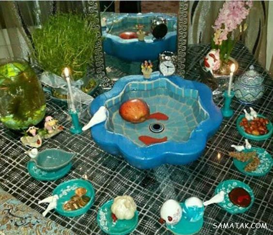 چیدن سفره هفت سین روی میز گرد - مستطیل - ناهار خوری (۹۸ مدل)