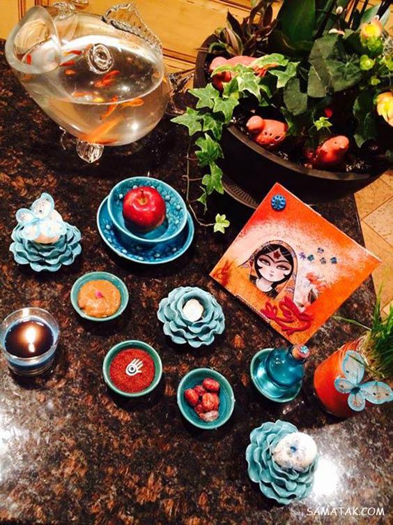 چیدن سفره هفت سین روی میز گرد - مستطیل - ناهار خوری (۹۸ مدل)