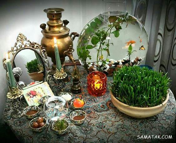 چیدن سفره هفت سین روی میز گرد - مستطیل - ناهار خوری (۹۸ مدل)