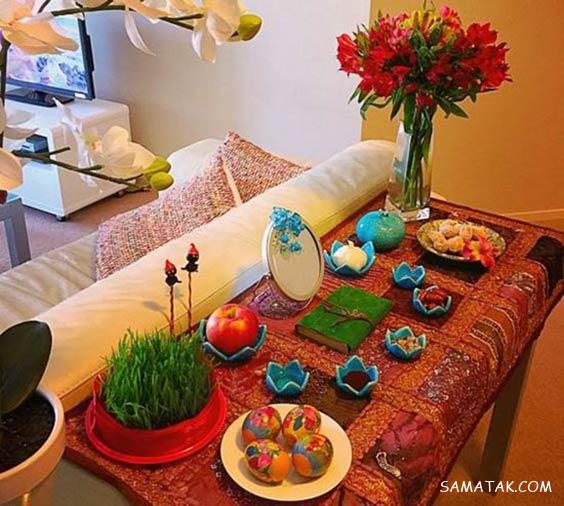چیدن سفره هفت سین روی میز گرد - مستطیل - ناهار خوری (۹۸ مدل)