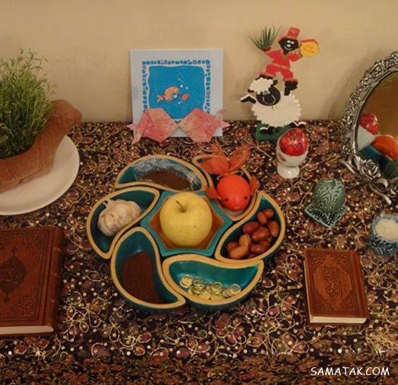 چیدن سفره هفت سین روی میز گرد - مستطیل - ناهار خوری (۹۸ مدل)