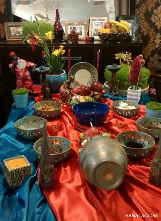چیدن سفره هفت سین روی میز گرد - مستطیل - ناهار خوری (۹۸ مدل)