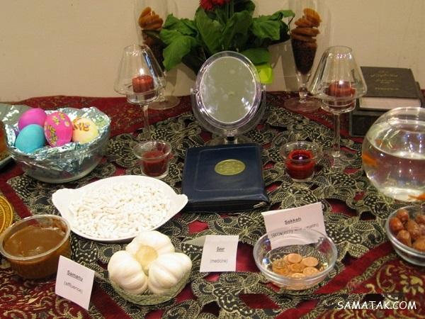 چیدن سفره هفت سین روی میز گرد - مستطیل - ناهار خوری (۹۸ مدل)