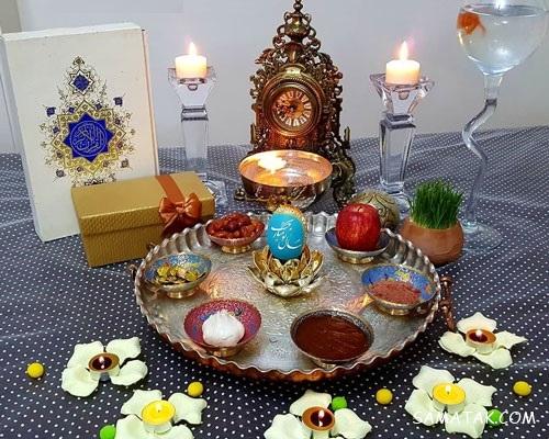 چیدن سفره هفت سین روی میز گرد - مستطیل - ناهار خوری (۹۸ مدل)