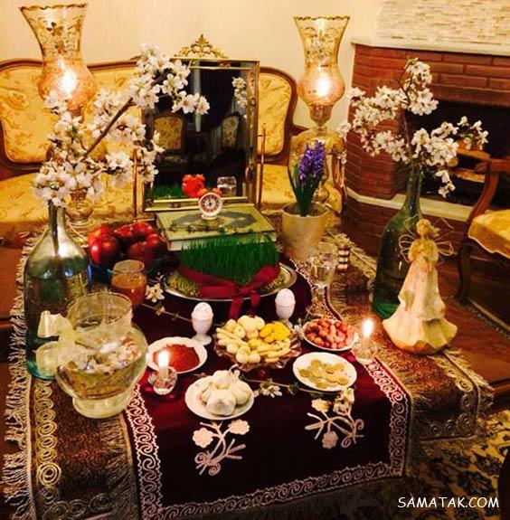 چیدن سفره هفت سین روی میز گرد - مستطیل - ناهار خوری (۹۸ مدل)