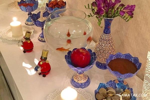 چیدن سفره هفت سین روی میز گرد - مستطیل - ناهار خوری (۹۸ مدل)