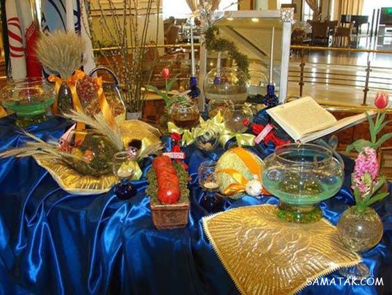 چیدن سفره هفت سین روی میز گرد - مستطیل - ناهار خوری (۹۸ مدل)