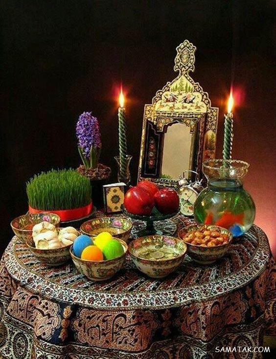 چیدن سفره هفت سین روی میز گرد - مستطیل - ناهار خوری (۹۸ مدل)