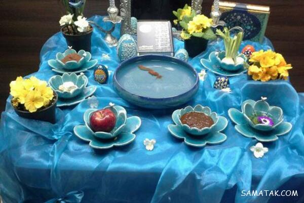 چیدن سفره هفت سین روی میز گرد - مستطیل - ناهار خوری (۹۸ مدل)