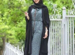 آموزش دوخت مانتو عبایی آستین دار | الگوی مانتو عبایی آستین دار 7 1478961022 samatak com