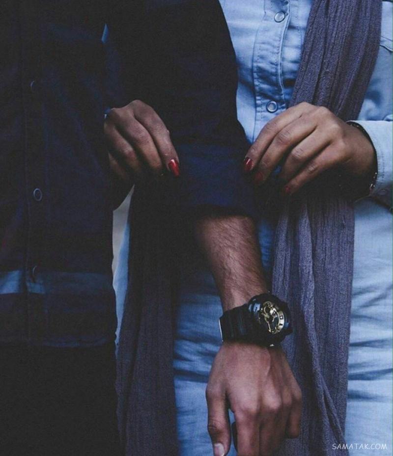 عکس دختر و پسر در آغوش هم روی تخت | عکس عاشقانه زن و شوهر در آغوش هم