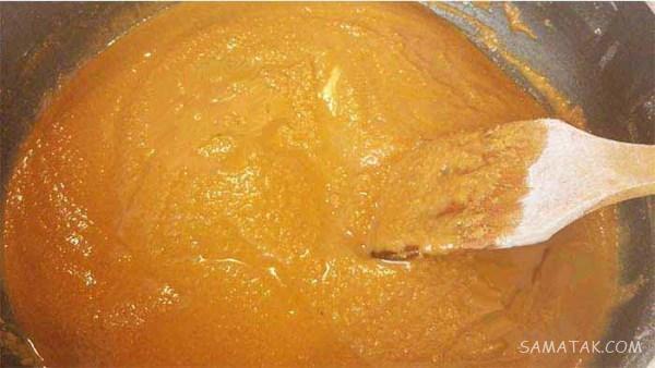 طرز تهیه حلوا زعفرانی با آرد سفید | طرز تهیه شهد حلوا با گلاب و زعفران