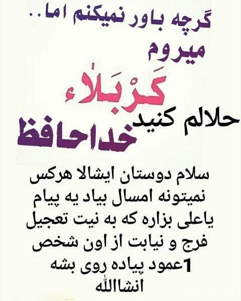 متن عازم کربلا هستم حلالم کنید + متن خداحافظی کربلا
