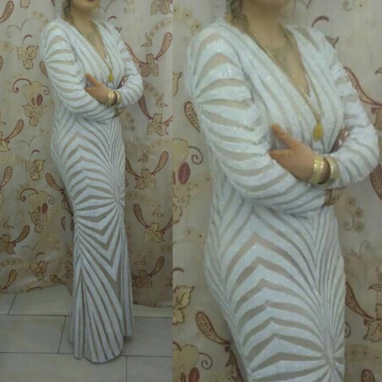 مدل ماکسی مجلسی زنانه با پارچه لمه شنی و نگین دار مدل ماکسی مجلسی زنانه با پارچه لمه شنی و نگین دار