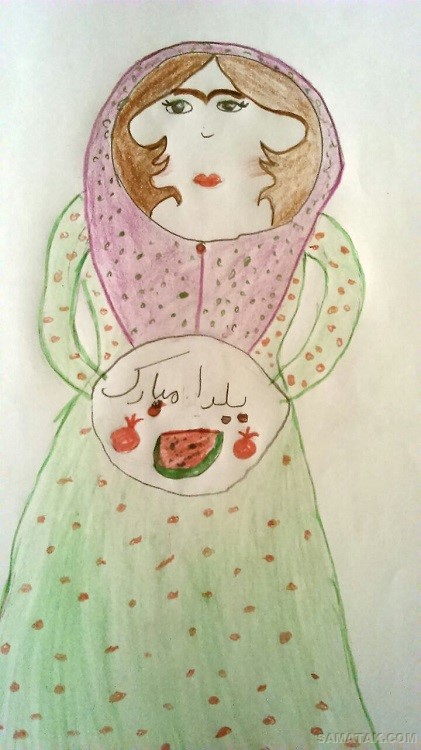 ۱۰۰ مدل نقاشی در مورد شب یلدا | طرح نقاشی شب یلدا برای مدرسه