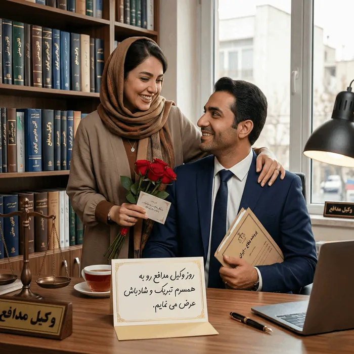 45 متن پیام تبریک روز وکیل به همسر 2 تبریک روز وکیل به شوهر