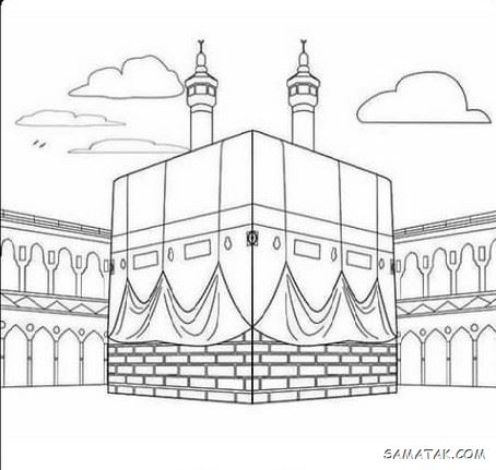 نقاشی عید مبعث کودکانه | نقاشی ساده عید مبعث برای رنگ آمیزی کودکان