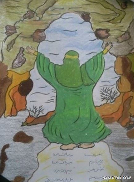 نقاشی عید مبعث کودکانه | نقاشی ساده عید مبعث برای رنگ آمیزی کودکان