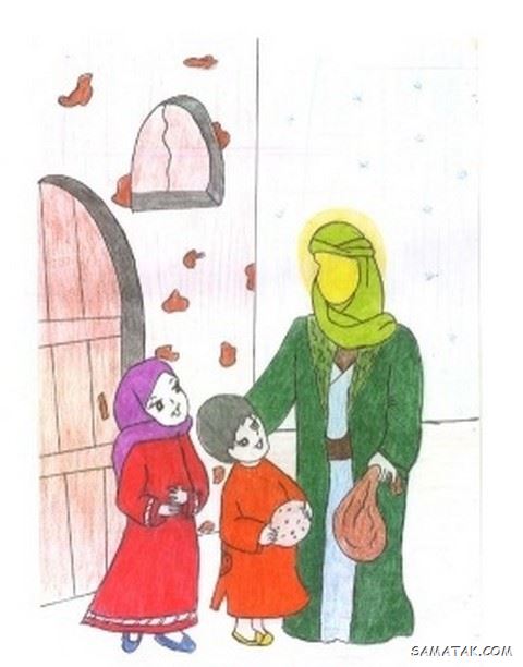 نقاشی عید مبعث کودکانه | نقاشی ساده عید مبعث برای رنگ آمیزی کودکان