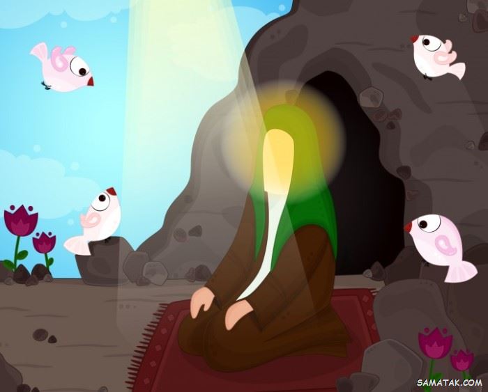 نقاشی عید مبعث کودکانه | نقاشی ساده عید مبعث برای رنگ آمیزی کودکان