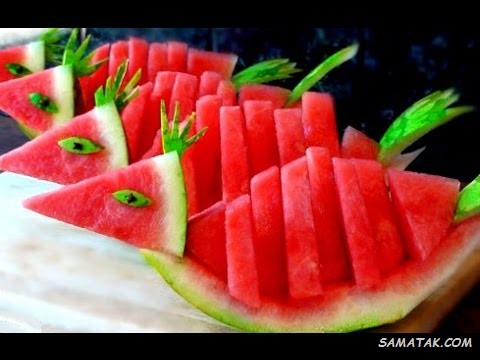 تزیین هندوانه در ظرف + برش تزیین هندوانه ساده و راحت