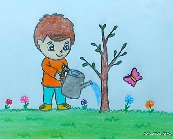 زیباترین نقاشی روز درختکاری برای مدرسه زیباترین نقاشی روز درختکاری برای مدرسه