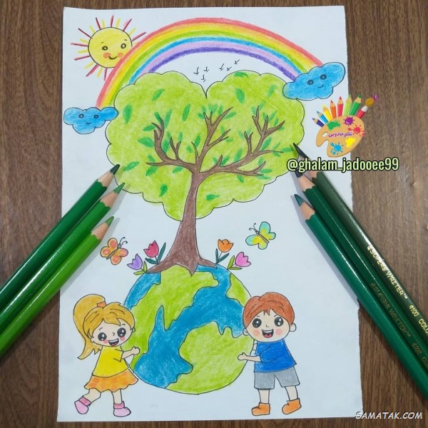 زیباترین نقاشی روز درختکاری برای مدرسه زیباترین نقاشی روز درختکاری برای مدرسه