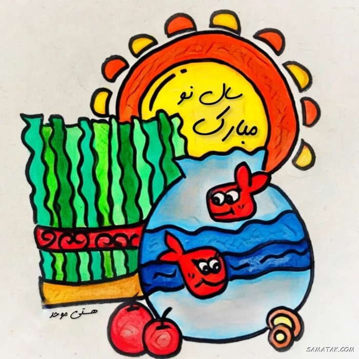نقاشی عید نوروز 67 نقاشی سال نو مبارک