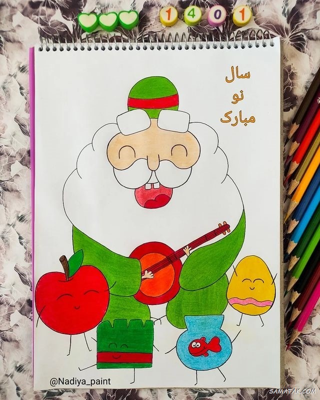 نقاشی عید نوروز 45 نقاشی سال نو
