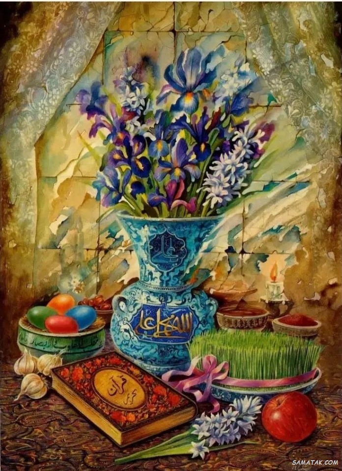 نقاشی عید نوروز 38 نقاشی عید نوروز رنگ شده